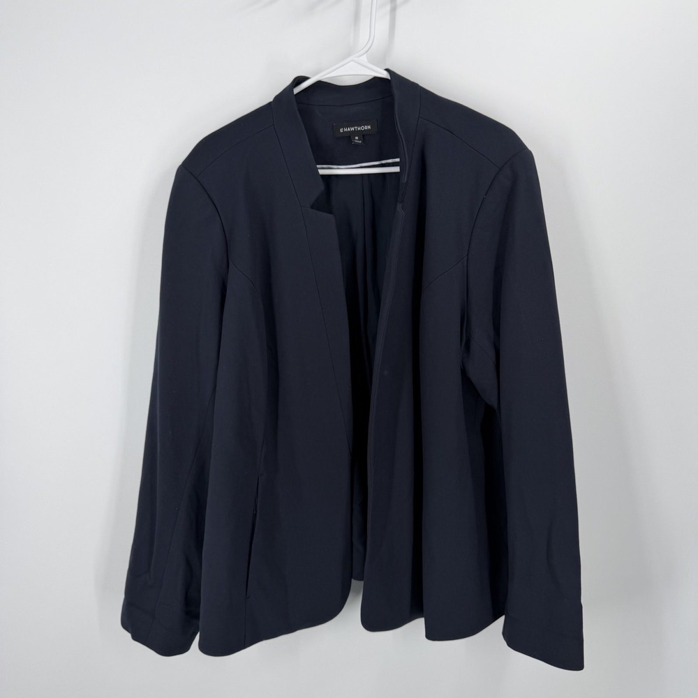 41 Hawthorn Open Front Blazer Women 3X Navy Professional Stretch Career